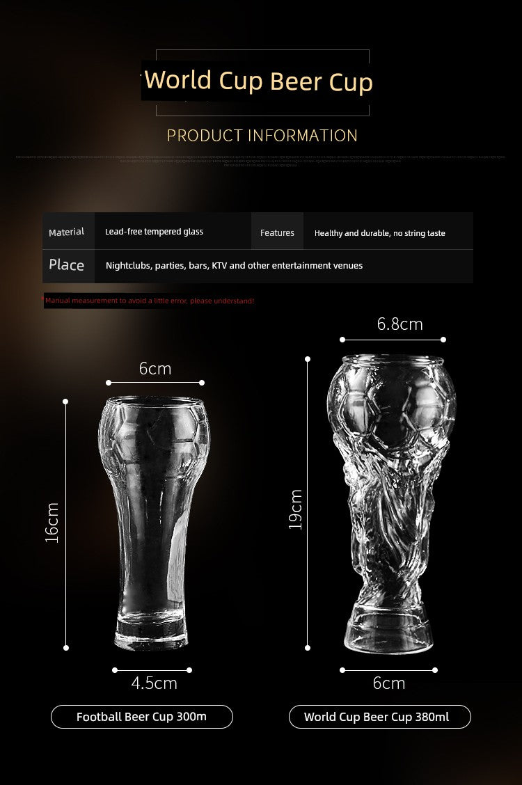 Creative World Cup Beer Steins FIFA World Cup Glass Cup Bar Juice Football Water Cup Handmade Beer Mug