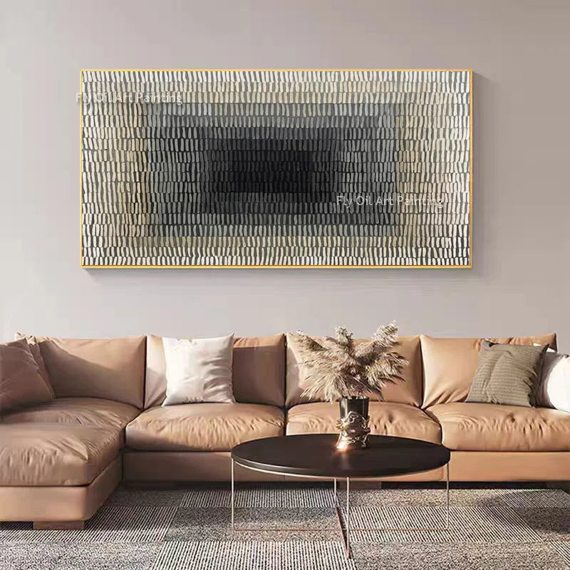Noir Horizon Textured Canvas | Handmade Palette Knife Abstract Wall Art