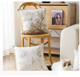 Exquisite Nordic Floral Embroidery French Cream Throw Pillow Cover Julia M LifeStyles