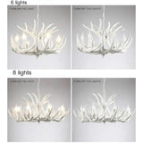 Rustic Alpine Hand-Crafted Deer Antler Pendant Chandelier