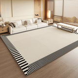 VIKAMA Black Large Living Room Carpet - Low Pile Waterproof Rug