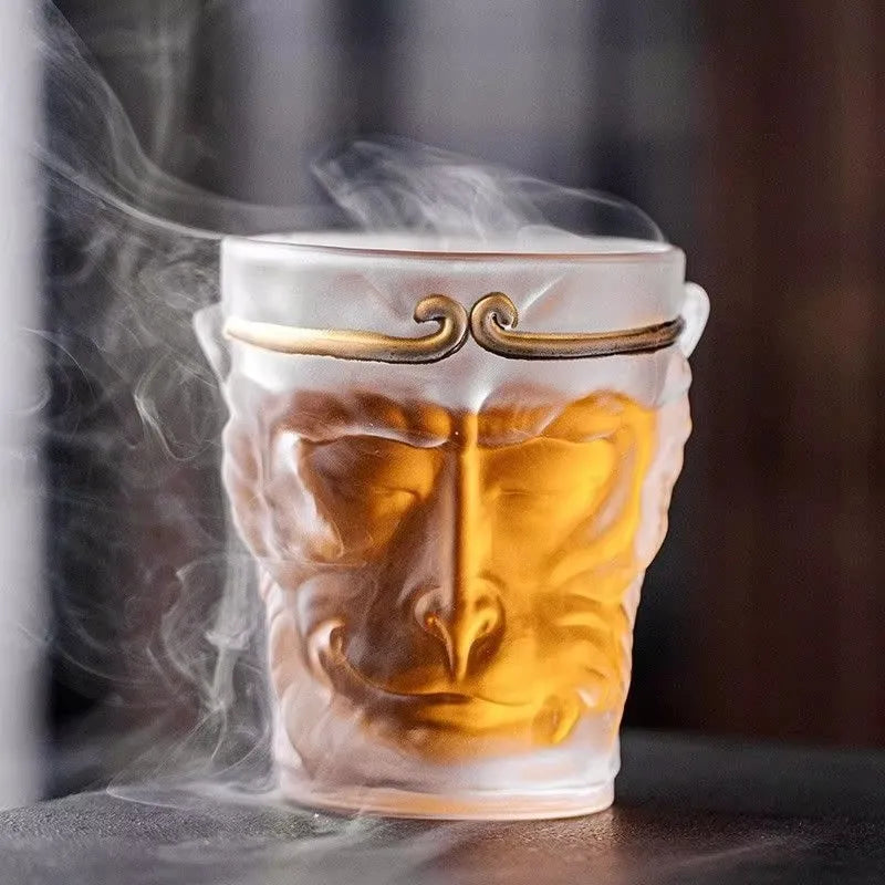 Playful Monkey Crystal Glass Kung Fu Tea Mug