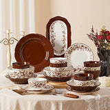 Retro Rose Household Anti-Slip full travel dish set is very luxurious luxury bowl kitchen dinner sets ceramic plates porcelain