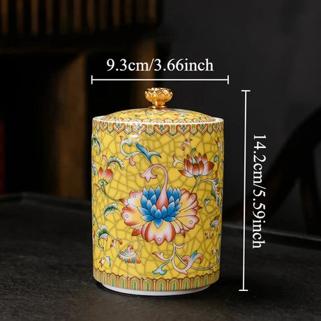 1PC Ceramic Storage Jar with Lid Coffee Table Tea Jar Living Room Candy Jar Household Kitchen Supplies Cereal Dispenser Julia M LifeStyles