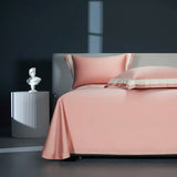 Premium 1400TC Egyptian Cotton Smooth Soft Bedding Set Chic White Grey Patchwork Duvet Cover Flat/Fitted Bed Sheet Pillowcases