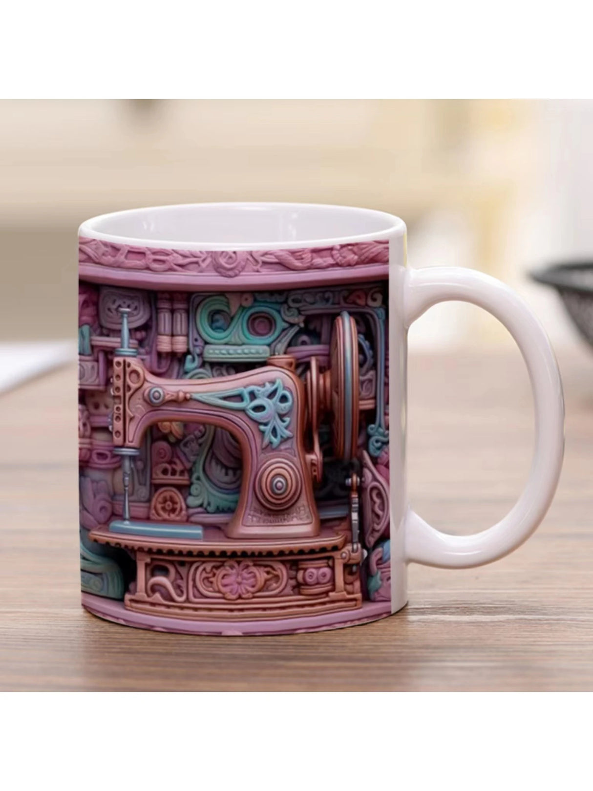 Sewing Machine Design Ceramic Mug - Unique Gift for Sewing Enthusiasts