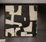 Custom Design White Beige 3D Textured Minimalist Handmade Wabi-Sabi Abstract Oil Painting for Home Hotel Office Wall Art Decor