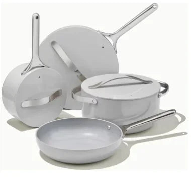 Nonstick Ceramic Cookware Set Pots Pans Lids and Kitchen Storage Non Toxic PTFE & PFOA Free Oven Safe Julia M Home & Kitchen