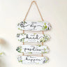 Wooden Inspirational Hanging Wall Art with Rope for Home Decor