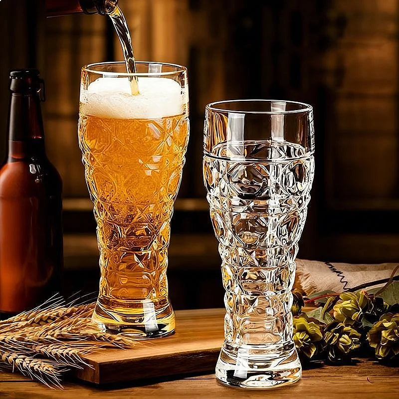 Creative New Thick Luxury Carved Pattern Beer Cup High Grade Brewery Malt Drinking Water Cup Pub Use