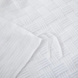 White Duvet Cover King Size - 2/3 Pieces Soft and Breathable Microfiber Knitted Jacquard Waffle Weave Striped Comforter Cover