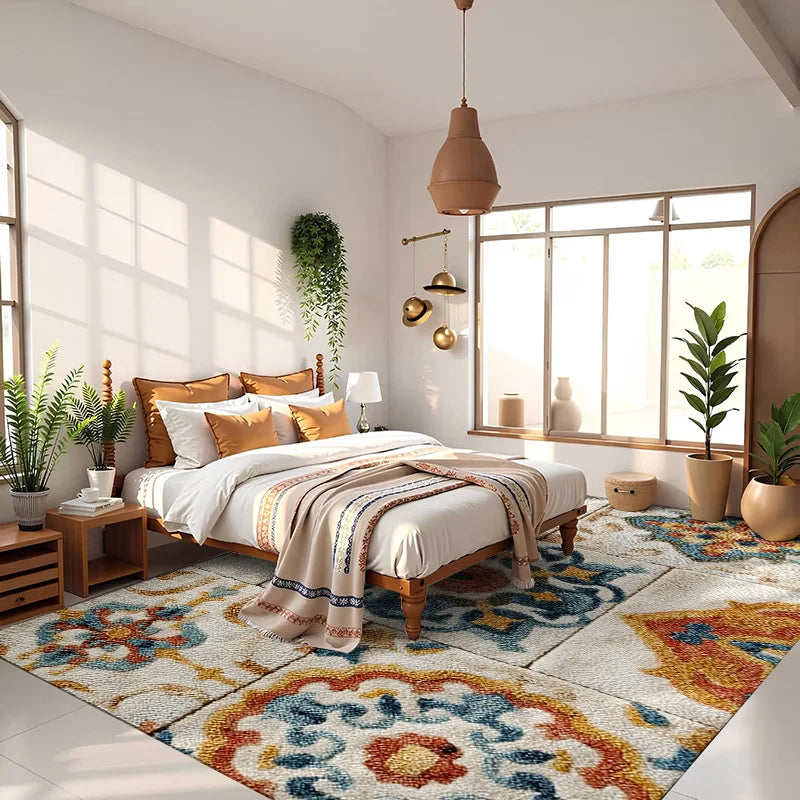 Vintage Bohemian Easy Care Foldable Door Bathroom Floor Mat