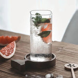 1PCS Creative Square Glass Transparent Cold Drink Large Capacity Iced Coffee Milk Tea Drinking Cup Red Wine Glass Coffee Cup Julia M Home & Kitchen