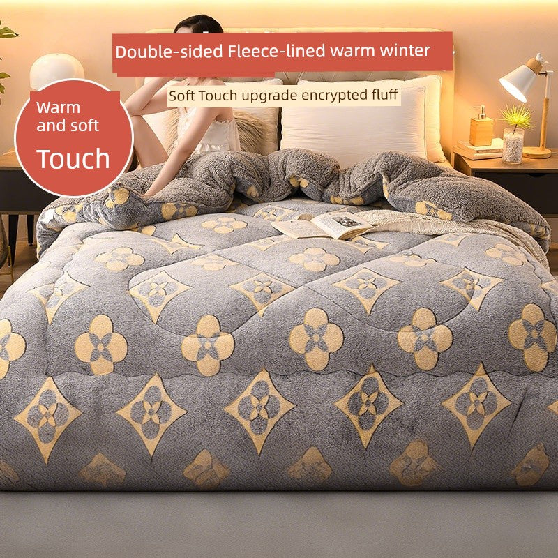 Antarctic People Luxe Winter Lambskin Quilt - Thickened Milk Fiber Duvet for Ultimate Comfort Julia M Home & Kitchen