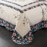 Luxury 3-Piece Quilt Set King Queen Size, 100% Cotton Embroidered Bedding, Elegant European Style Bedspread Set, Ultra Soft