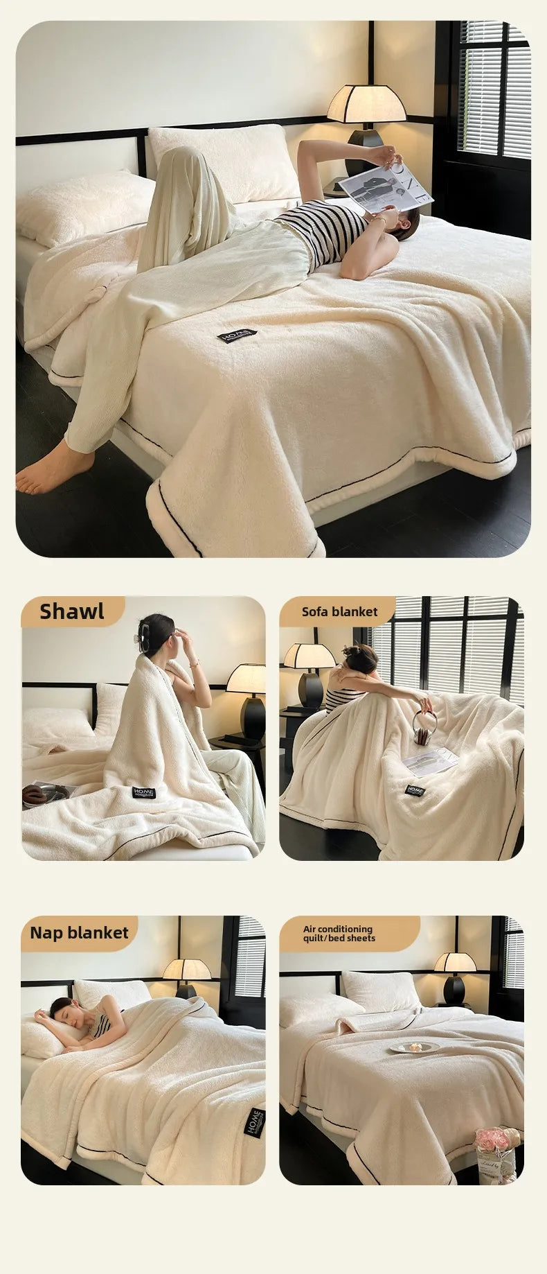 Plush Warm Winter Blanket A Grade Coral Fleece Flannel Soft Thick Bed Blankets for Sofa Single Double Couple Furry Bedspread Julia M LifeStyles