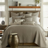Elegant Taupe Cotton Waffle Quilt Set with Pillow Shams for Full/Queen Bed Julia M LifeStyles
