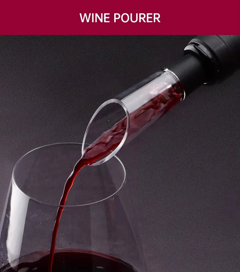 4-in-1 Electric Bottle Wine Opener Set Rechargeable Electric Automatic Corkscrew Wine Opener Set Wine Stopper, Wine Pourer Julia M Home & Kitchen