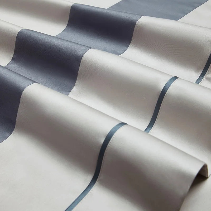 Luxury Long Staple Cotton Bedding 4/7Pcs, Sateen Weave Natural Super King Soft Chic Patchwork Duvet cover Bed Sheet Pillowcases