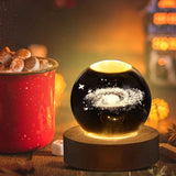Unique 3D Crystal Ball Lamp with Galaxy and Planetary Projections USB Night Light for Cozy Atmosphere plasma ball Julia M LifeStyles