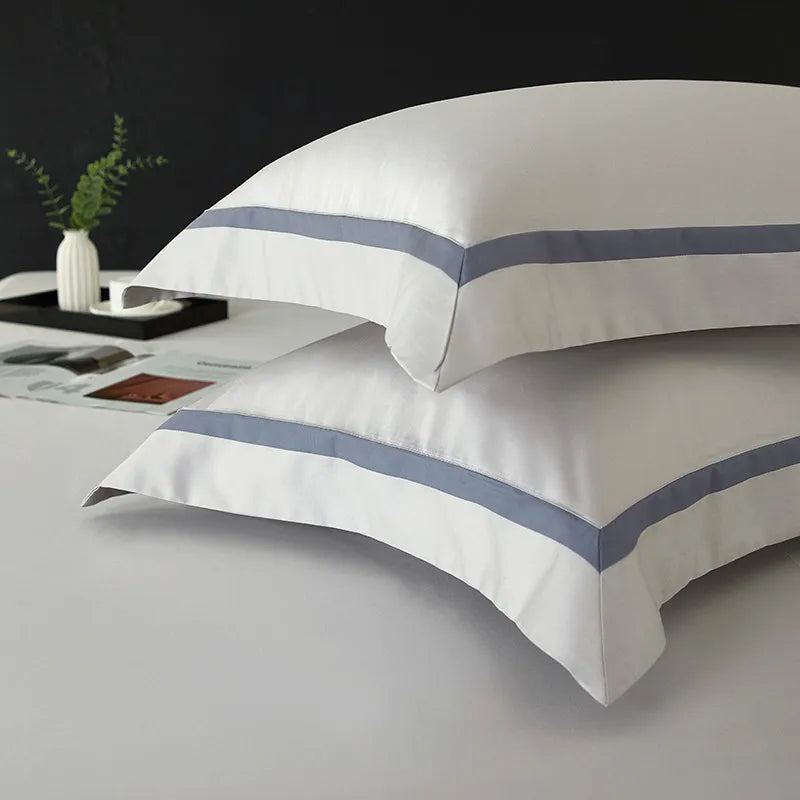 Luxury Long Staple Cotton Bedding 4/7Pcs, Sateen Weave Natural Super King Soft Chic Patchwork Duvet cover Bed Sheet Pillowcases