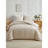 Bohemian Style Khaki Tufted Jacquard Duvet Cover Set, Simple Rustic Polyester Bedding Set, Includes 1 Duvet Cover And 2 Pillow S
