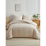Bohemian Style Khaki Tufted Jacquard Duvet Cover Set, Simple Rustic Polyester Bedding Set, Includes 1 Duvet Cover And 2 Pillow S