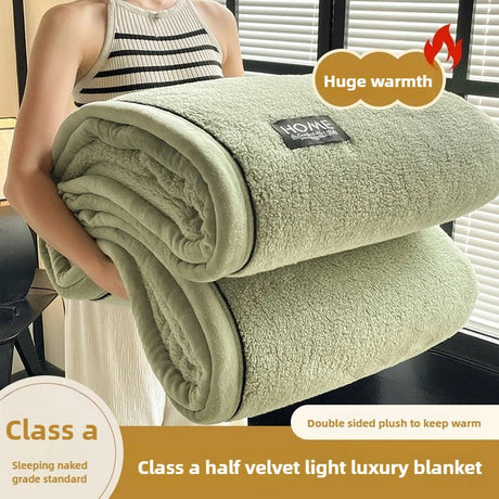 Plush Warm Winter Blanket A Grade Coral Fleece Flannel Soft Thick Bed Blankets for Sofa Single Double Couple Furry Bedspread Julia M LifeStyles