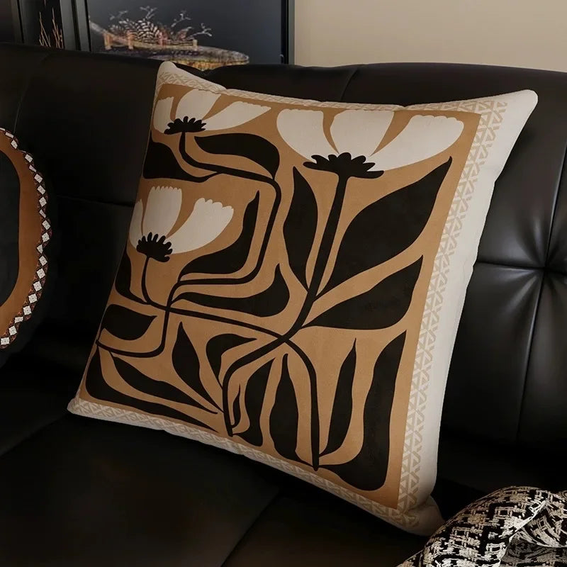 Nordic Vintage Series 45x45cm Pillows Case Living Room Sofa High-end Decoration Balcony Bay Window Office Seat Back Cushion