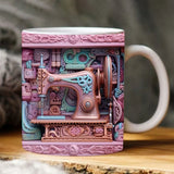 Sewing Machine Design Ceramic Mug - Unique Gift for Sewing Enthusiasts