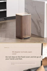 Sleek Leather Exterior German Foot-Pedal Trash Can - 12L -30L Luxury Design for Home & Office Julia M LifeStyles
