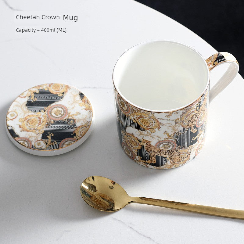 Florence Exquisite European-Style Bone China Mug with Lid and Spoon Julia M LifeStyles