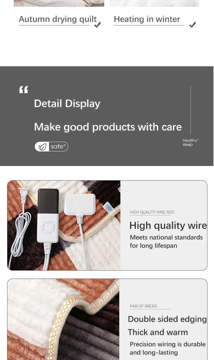 Smart Electric Heating Blanket with Automatic Thermostat