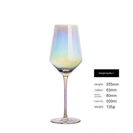 Japanese-Style Colorful Crystal Wine Goblet - Rainbow Champagne Glass