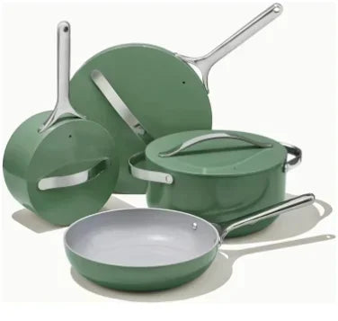 Nonstick Ceramic Cookware Set Pots Pans Lids and Kitchen Storage Non Toxic PTFE & PFOA Free Oven Safe Julia M Home & Kitchen