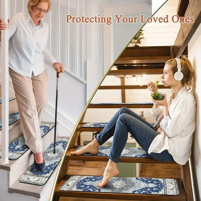 Bohemian Non-Slip Stair Treads - Julia M LifeStyles