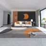 VIKAMA Orange Grey Large Living Room Carpet
