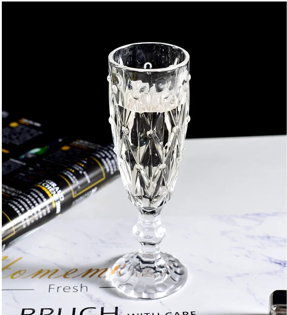 170ml Luxurious Crystal Champagne Glasses Transparent Thickened Retro Cocktail Glass Red Wine Goblet Wedding Party Accessories Julia M LifeStyles