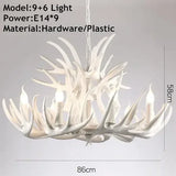 Rustic Alpine Hand-Crafted Deer Antler Pendant Chandelier