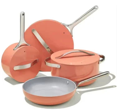 Nonstick Ceramic Cookware Set Pots Pans Lids and Kitchen Storage Non Toxic PTFE & PFOA Free Oven Safe Julia M Home & Kitchen