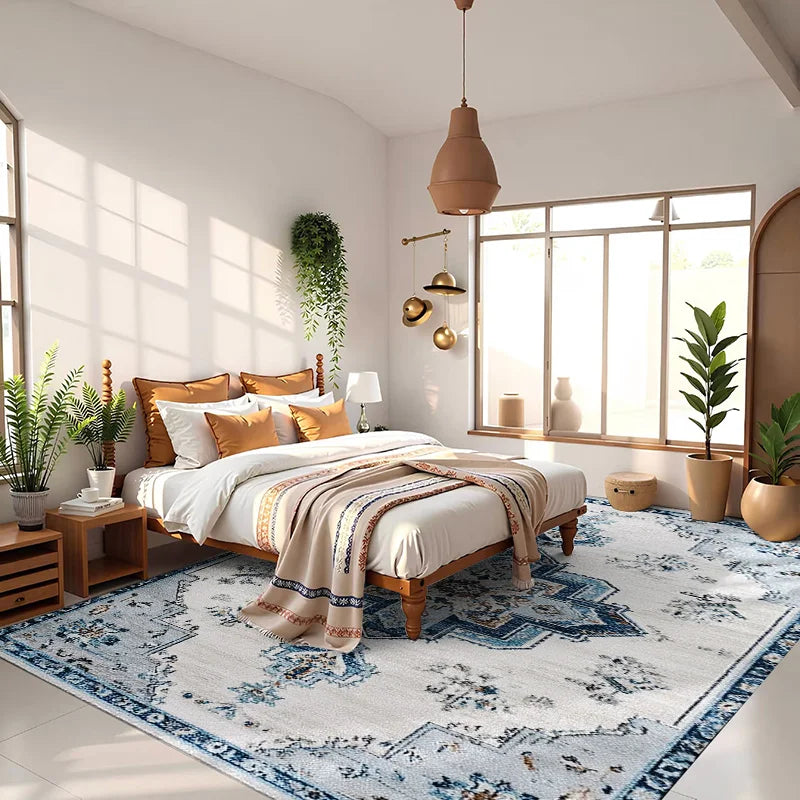 Moroccan Retro Style Bathroom and Living Room Floor Mat