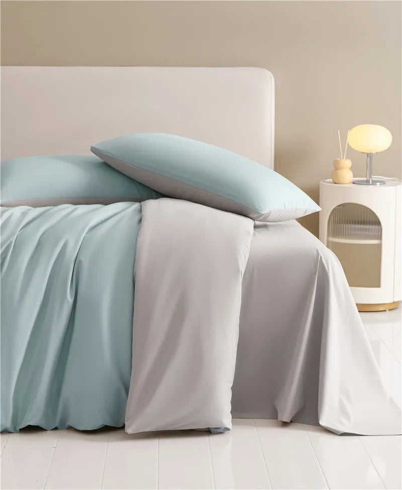 Reversible Brushed Cotton Duvet Cover Set with Pillowcases in Multiple Sizes