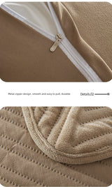 Fleece-Lined Quilted Bed Cover Set for Cozy Elegance