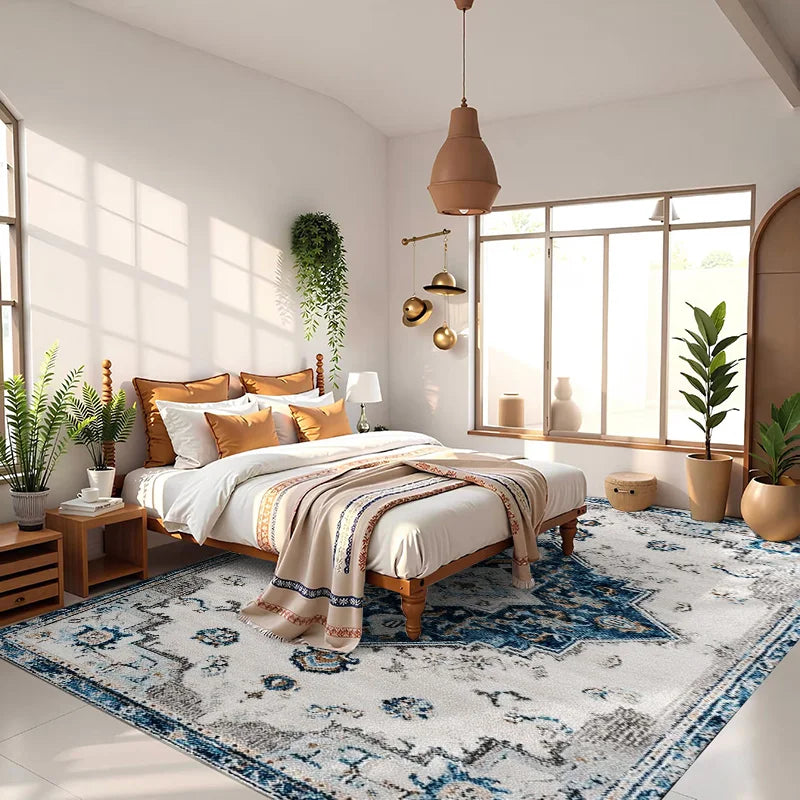 Moroccan Retro Style Bathroom and Living Room Floor Mat