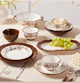 Retro Rose Household Anti-Slip full travel dish set is very luxurious luxury bowl kitchen dinner sets ceramic plates porcelain