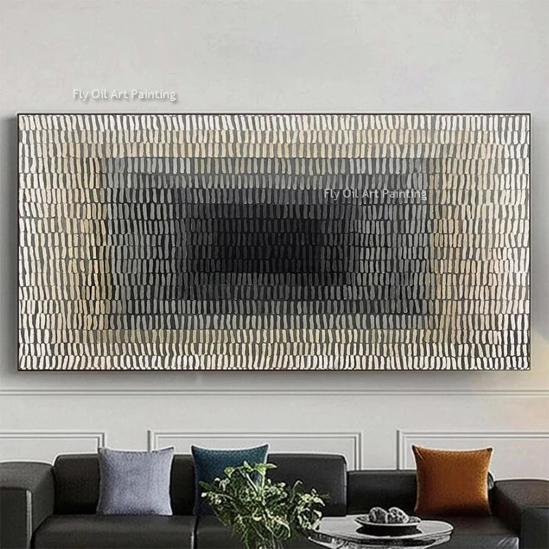 Noir Horizon Textured Canvas | Handmade Palette Knife Abstract Wall Art