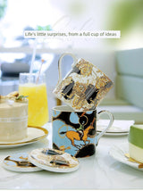 Florence Exquisite European-Style Bone China Mug with Lid and Spoon Julia M LifeStyles