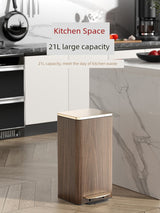 Sleek Leather Exterior German Foot-Pedal Trash Can - 12L -30L Luxury Design for Home & Office Julia M LifeStyles