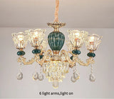 LED Crystal Ceramic Retro Ceiling Chandelier - European Style Luxury Lamp