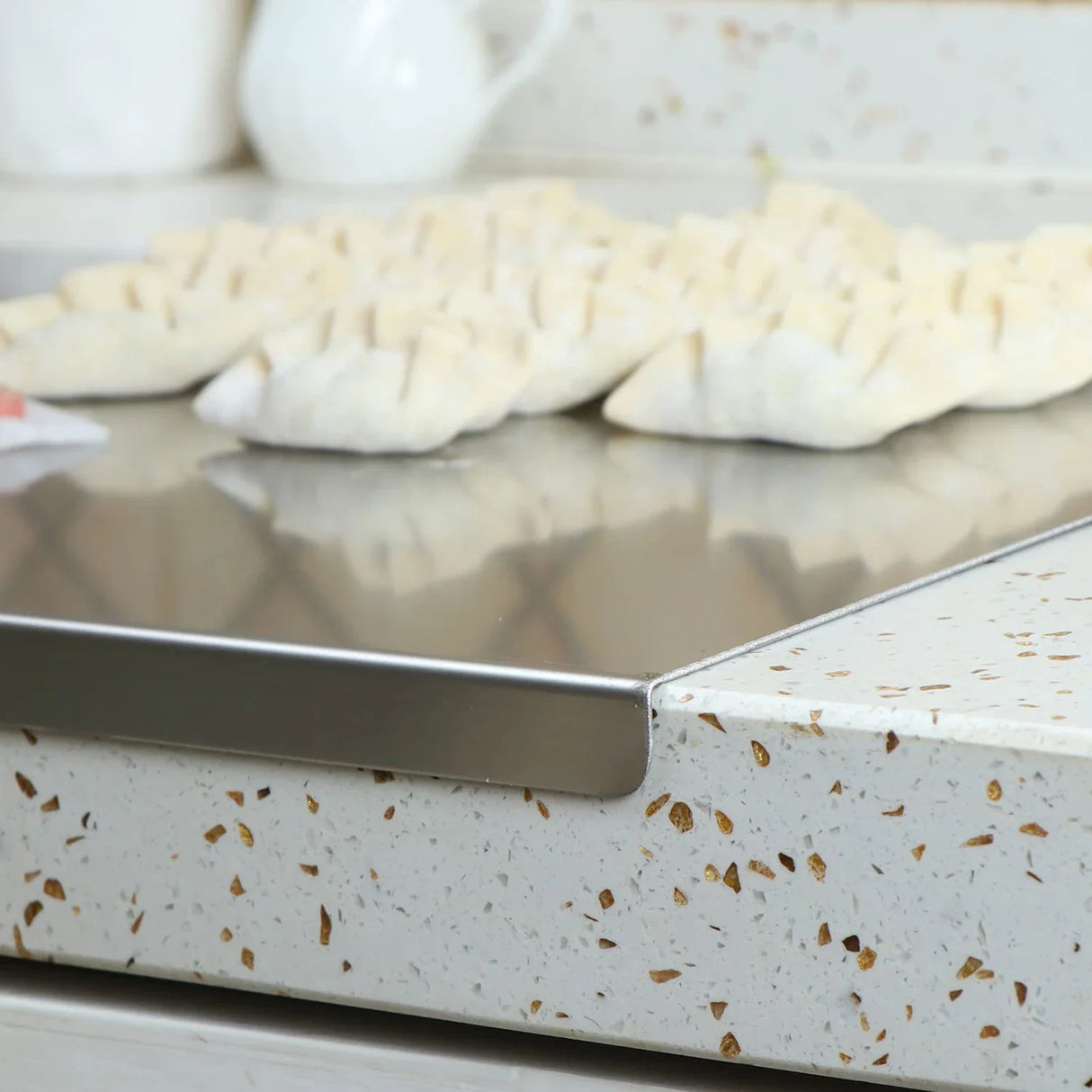 Stainless Steel Cutting Board with Lip - Versatile Kitchen Essential